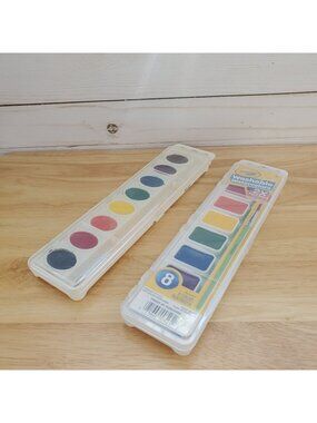 Set Of Two Crayola Washable Watercolors Sets With Paintbrush 8 Vibrant Colors